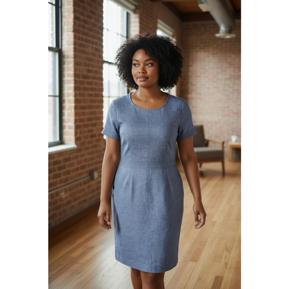 Banana Republic Dresses & Skirts - Banana Republic Petite 12P Blue Short Sleeve Sheath Dress
